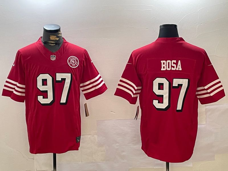 Men San Francisco 49ers #97 Bosa Red three generations 2024 Nike Limited NFL Jersey style 8